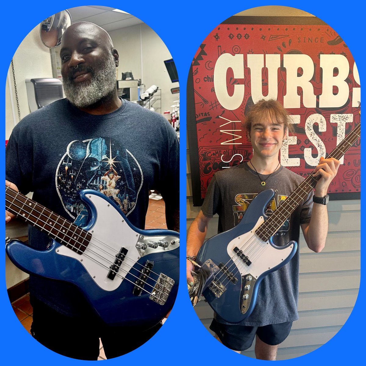wherry_lisa's tweet photo. I want to share how @Jeremiahyo4 helped support my restaurant and covered a shift and came in a day later to gift @CollinatChilis this beautiful brand new guitar because he saw so much talent in him! Wow!! Creating a sense of belonging beyond his four walls! #ChilisLove https://t.co/pIIArq1R4t