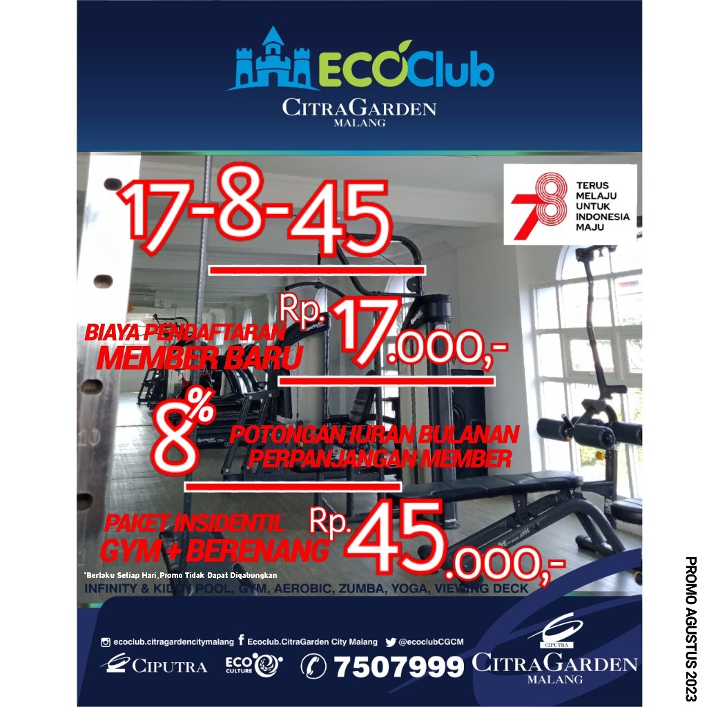 ecoclubCGCM's tweet photo. WELCOME AGUSTUS KUY!
Spill Promo @ecoclubCGCM di bulan Agustus 2023
.
#ecoclubcitragardenmalang #ecoclubkolamrenang #kolamrenangdimalang #Subuh #Pagii #Hazard #ciputra #kolamrenanghitsdimalang #viewkerendimalang #Sarapan #wisatakotamalang #citragardenmalang #infinitypool #sh1oke https://t.co/JO7nkjfu4Y