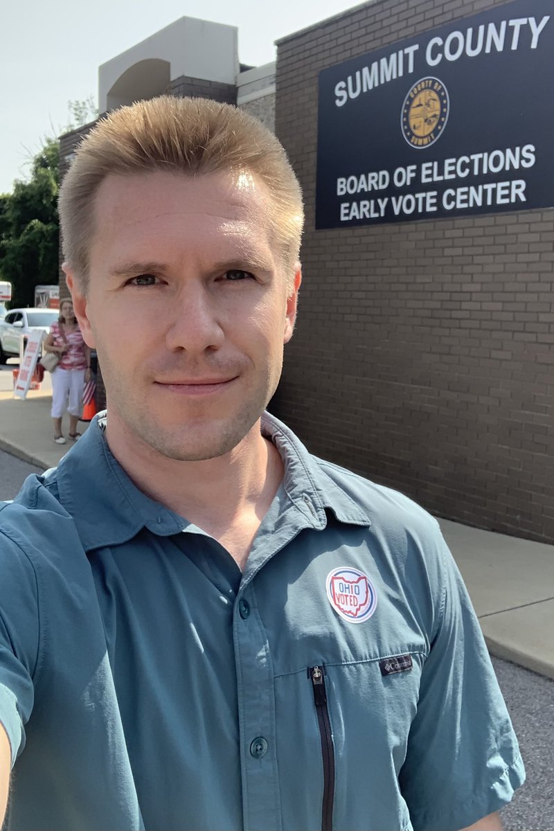 KyleHermanOhio's tweet photo. Felt so satisfying voting HELL NO on #Issue1 to protect ballot initiatives from corrupt politicians—and to tell them to stop trying to kill democracy. Oh and while I was there, I submitted more than double the signatures needed to run for a nonpartisan seat on Stow City Council. https://t.co/mziFuBhDM2