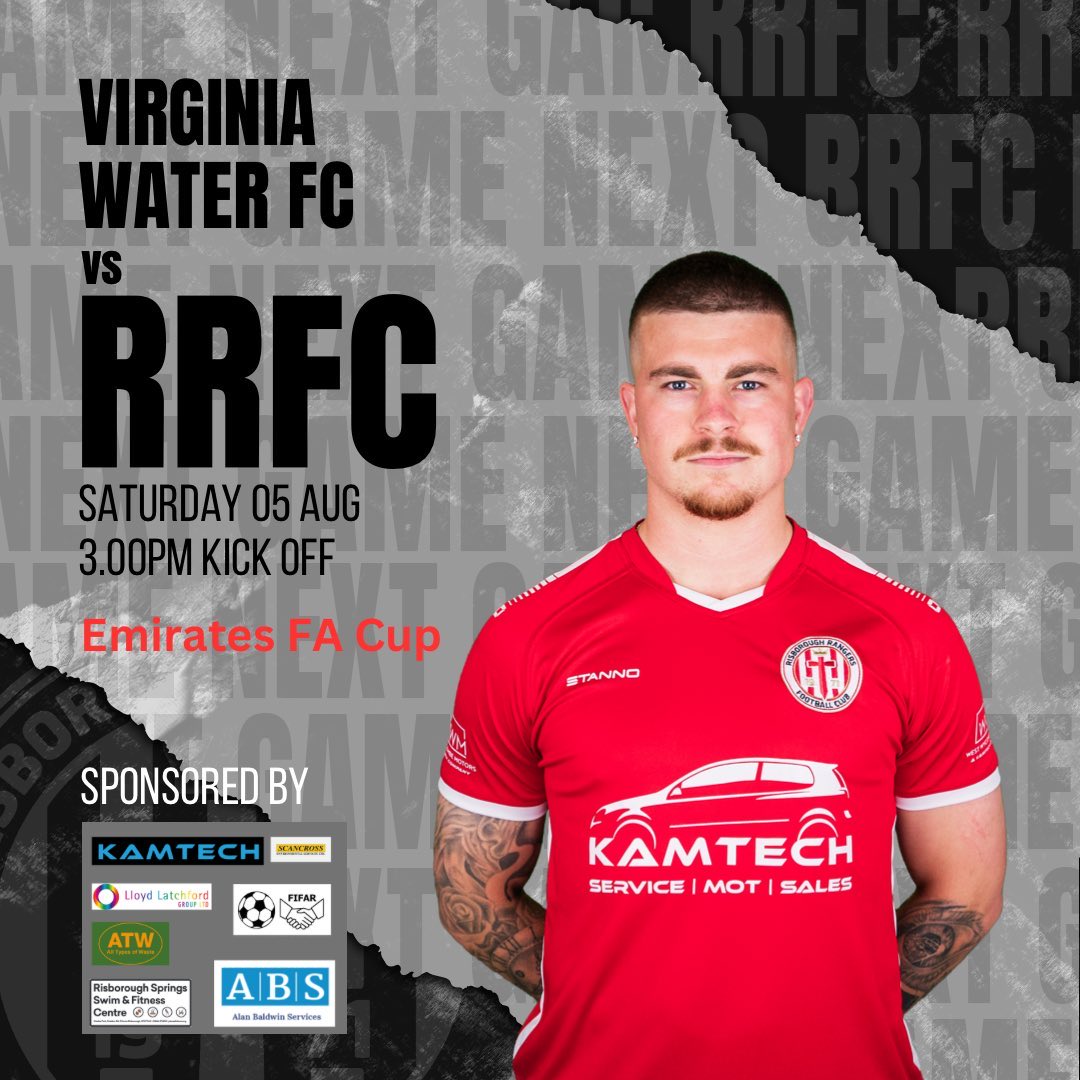 One more sleep. Join us at Stag Meadow, Windsor SL4 3DR tomorrow afternoon as we face @vwfcofficial in the Emirates FA Cup Extra Preliminary Round. @kamtechgarage @baldwin_al #FIFAR #RisboroughSprings #SESLtd #ATW #LloydLatchford @NonLeagueCrowd