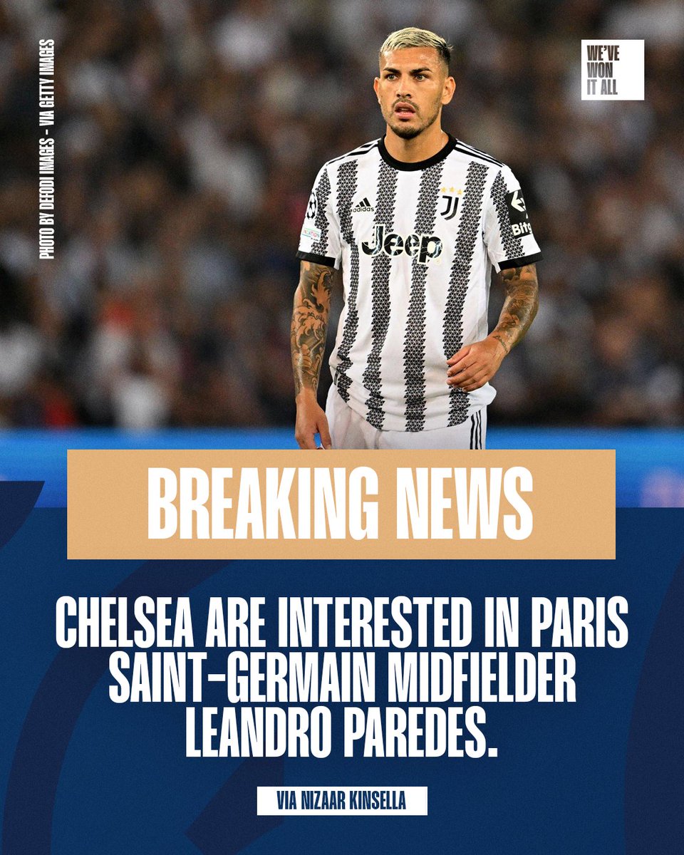 🚨 𝗕𝗥𝗘𝗔𝗞𝗜𝗡𝗚 | Chelsea are interested in PSG midfielder Leandro Paredes after becoming frustrated by a lack of progress in their pursuit of Moises Caicedo.

#CFC #ChelseaFC