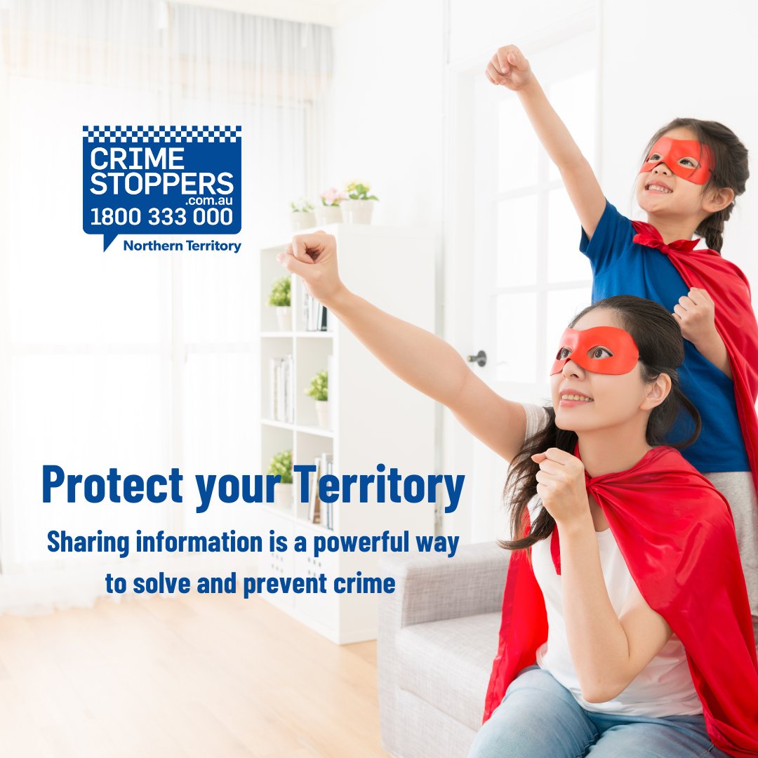 Crime Stoppers NT (@crimestoppersnt) on Twitter photo 👍👀👂Every day, ordinary people like you help to solve and prevent crime by sharing information about unsolved crime and suspicious activity in the community
Protect your Territory by ANONYMOUSLY sharing what you know online at crimestoppersnt.com.au or freecall 1800 333 000 👍👀👂Every day, ordinary people like you help to solve and prevent crime by sharing information about unsolved crime and suspicious activity in the community
Protect your Territory by ANONYMOUSLY sharing what you know online at crimestoppersnt.com.au or freecall 1800 333 000