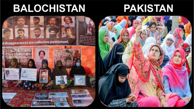 VoiceOfBalochs's tweet photo. The significant disparity between women from two different realms is shown in the photographs below. Whereas #Pakistani ladies have a luxury lifestyle, our #Baloch sisters must fight for even the smallest issues. #Balochistan #قوم_کا_فیصلہ_کپتان

#دلاور_کی_جانبداری_نامنظور https://t.co/18rj8xtKd2