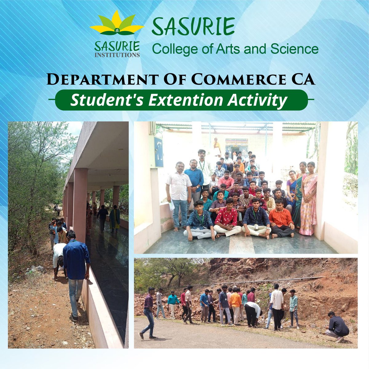 sasurie_inst's tweet image. An extension activity was organized by the Department of Commerce with CA in order to encourage social activities among our students.
#extensionactivity #studentlife #studentsuccess  #socialactivity #socialservices #SocialServiceWorker #collegelife #sasurieinstitutions #Tiruppur