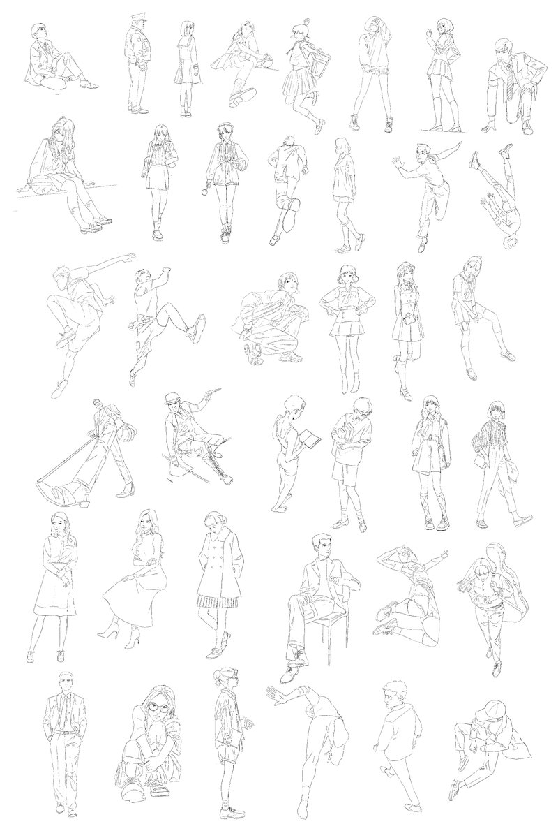 Pinterest poses training (size reduced for Twitter, sorry for drawing everything on one sheet) 🔍