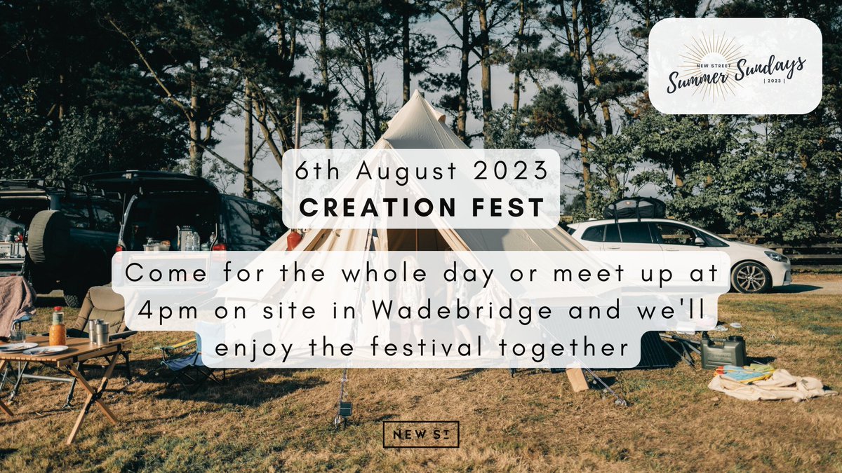 Don't forget that there will be NO SERVICE AT ALL SAINTS this Sunday. Instead we'll be heading to @creationfestuk 🎪