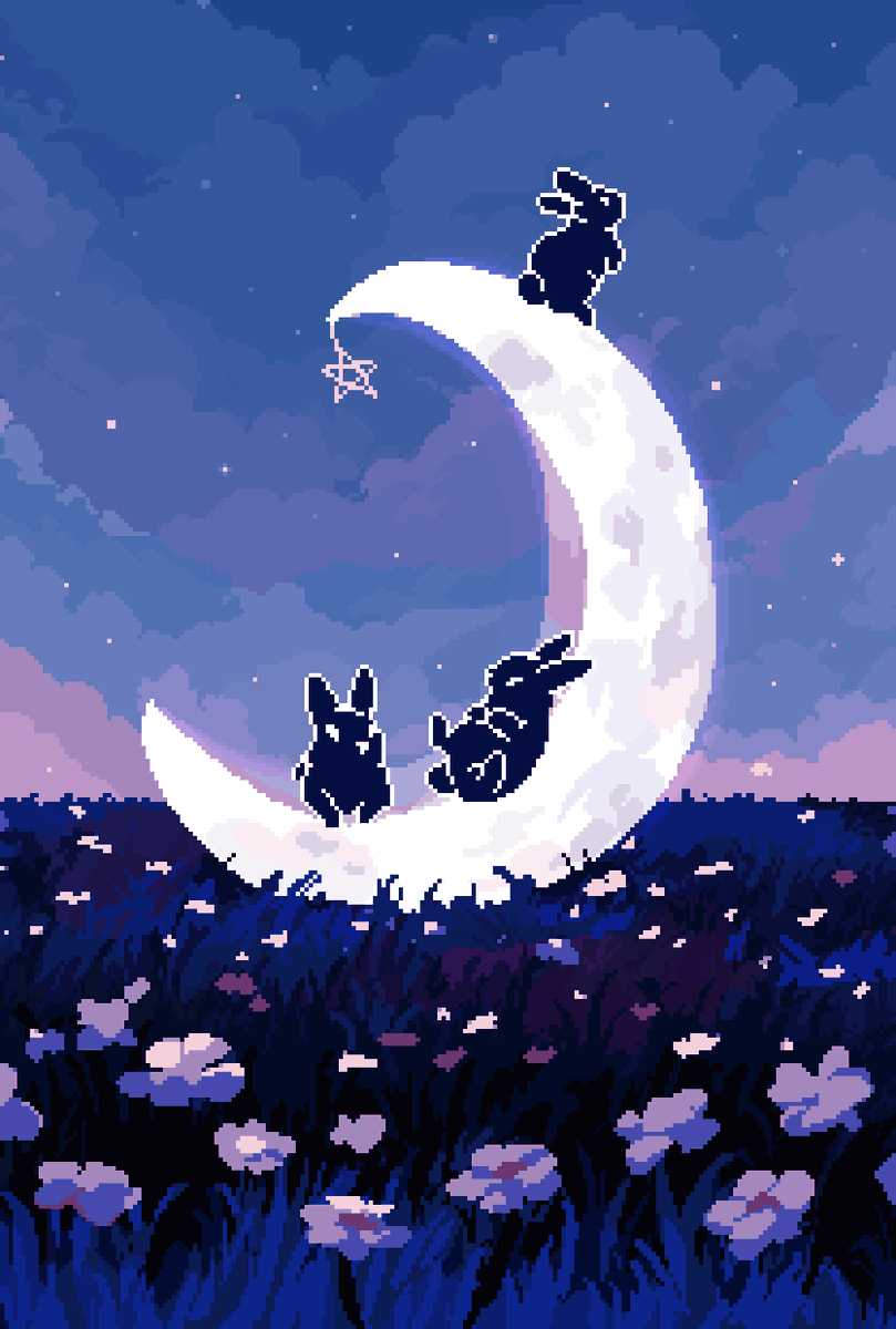 「they keep finding fallen stars #pixelart」|finchのイラスト