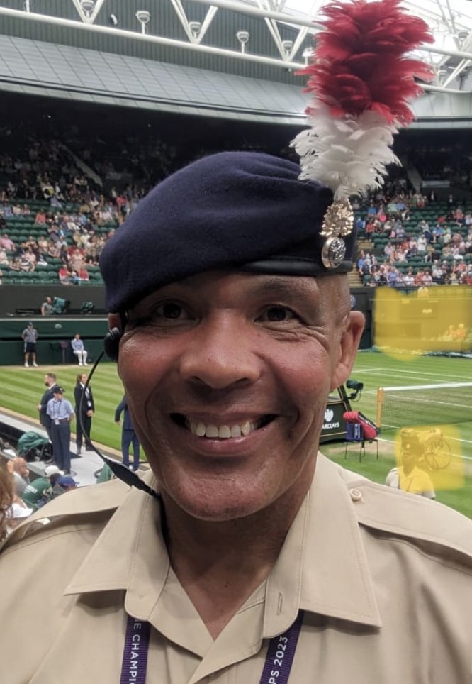 Cpl Gary Thompson has spent 2 weeks at Wimbledon. He’s been a steward on court number 1. Looking after the health and well-being of the visiting public. Which he has done every year for 18 years! The military have had the responsibility of stewarding since WW2. #WIMBLEDON #Tennis