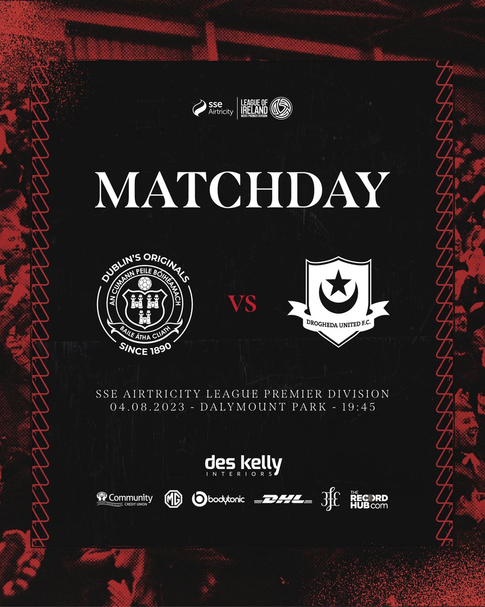 bfcdublin's tweet photo. π We host Drogheda United at Dalymount Park tonight in the SSE Airtricity Menβs Premier Division.
ποΈ Some Des Kelly Stand tickets remain on sale from https://t.co/zF8TbJ0f3X https://t.co/4DfLm7aO6r