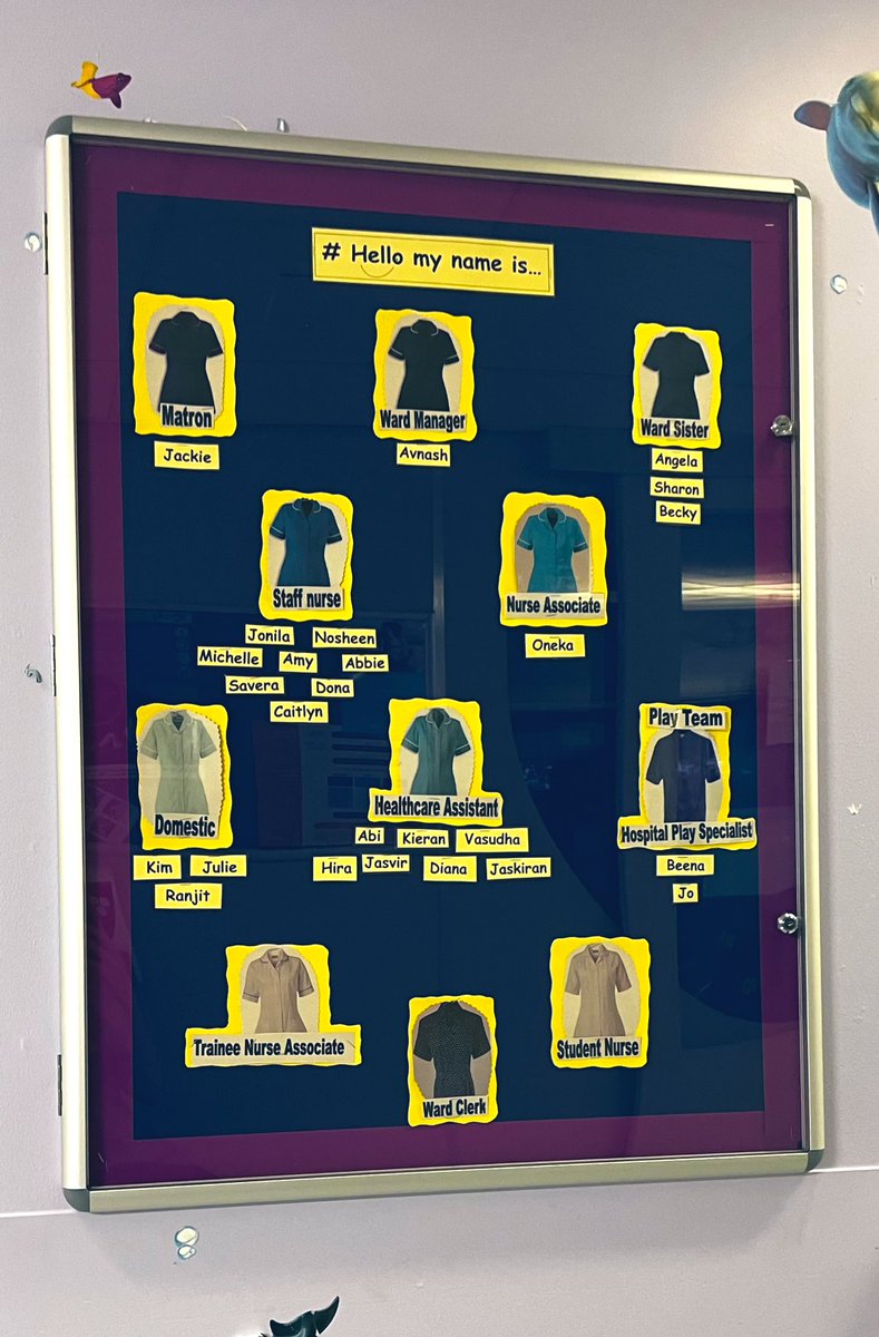 LGSWBH's tweet image. 🫧The Lyndon Ground Team🫧

A big Thank You to Oneka for making our team board look so nice and stand out to help our patients, parents and carers identify each team member and their role 😊