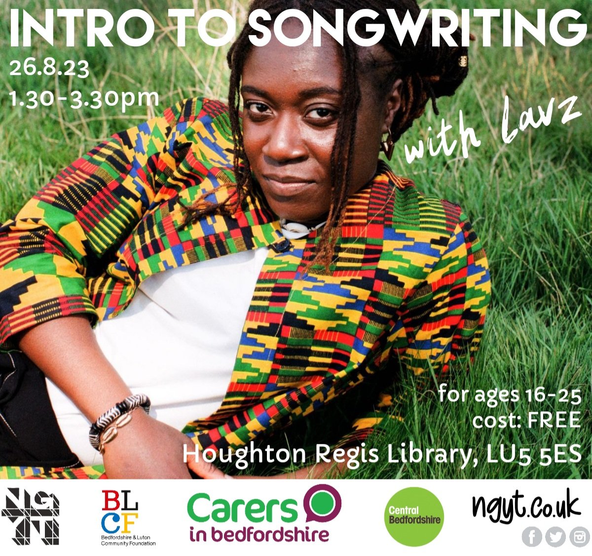 📢 Not 1 BUT 4 FREE events coming up in partnership with @CarersInBeds supported by <a href="/bedlutcf/">Bedfordshire and Luton Community Foundation</a> &amp; <a href="/cbc_libraries/">Central Bedfordshire Council Libraries</a> 

Please take a look at these fantastic opportunities for 16-25yr olds across Central Beds.

Hope to see lots of you tonight for writing✍️👩‍💻 with Sidney Belony 1/3