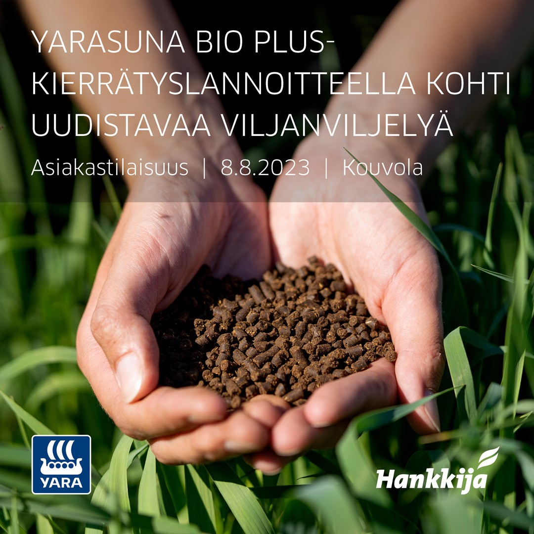 Kouvolassa pidetään asiakastilaisuus, jossa puhutaan kierrätyslannoitteen tuotekehityksestä sekä Tommi Hasu kertoo käyttökokemuksistaan. Katso lisää kommenteista. @luomuJtk <a href="/YaraSuomi/">Yara Suomi</a>