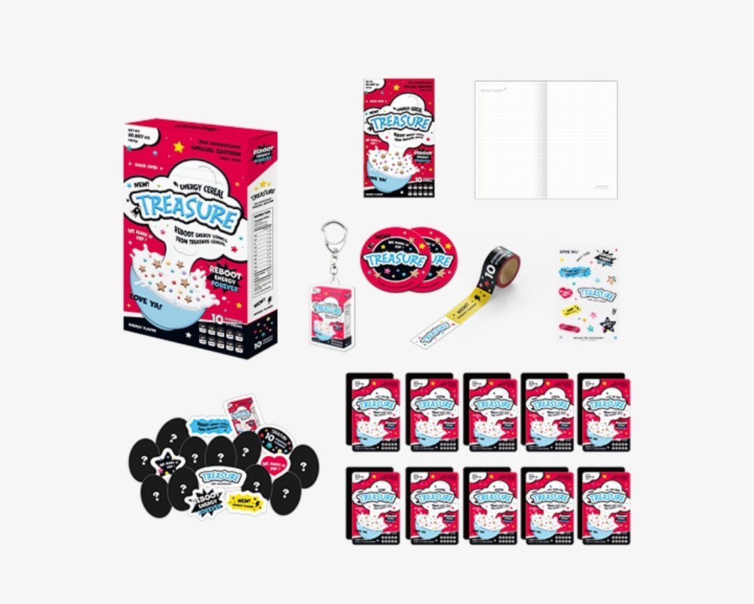 [wafychu go]
TREASURE 2023 Debut Anniversary Cereal deco kit 🩵💎

RM78 fullset (2nd payment needed)

[Loose Item]
Note - RM5
Paper coaster - RM5
Sticker pack - RM3
Pet Topper - RM3
Acrylic keyring - RM8
Masking Tape - RM5
Photocard - RM8/member

» Exc local postage only!
» Fast