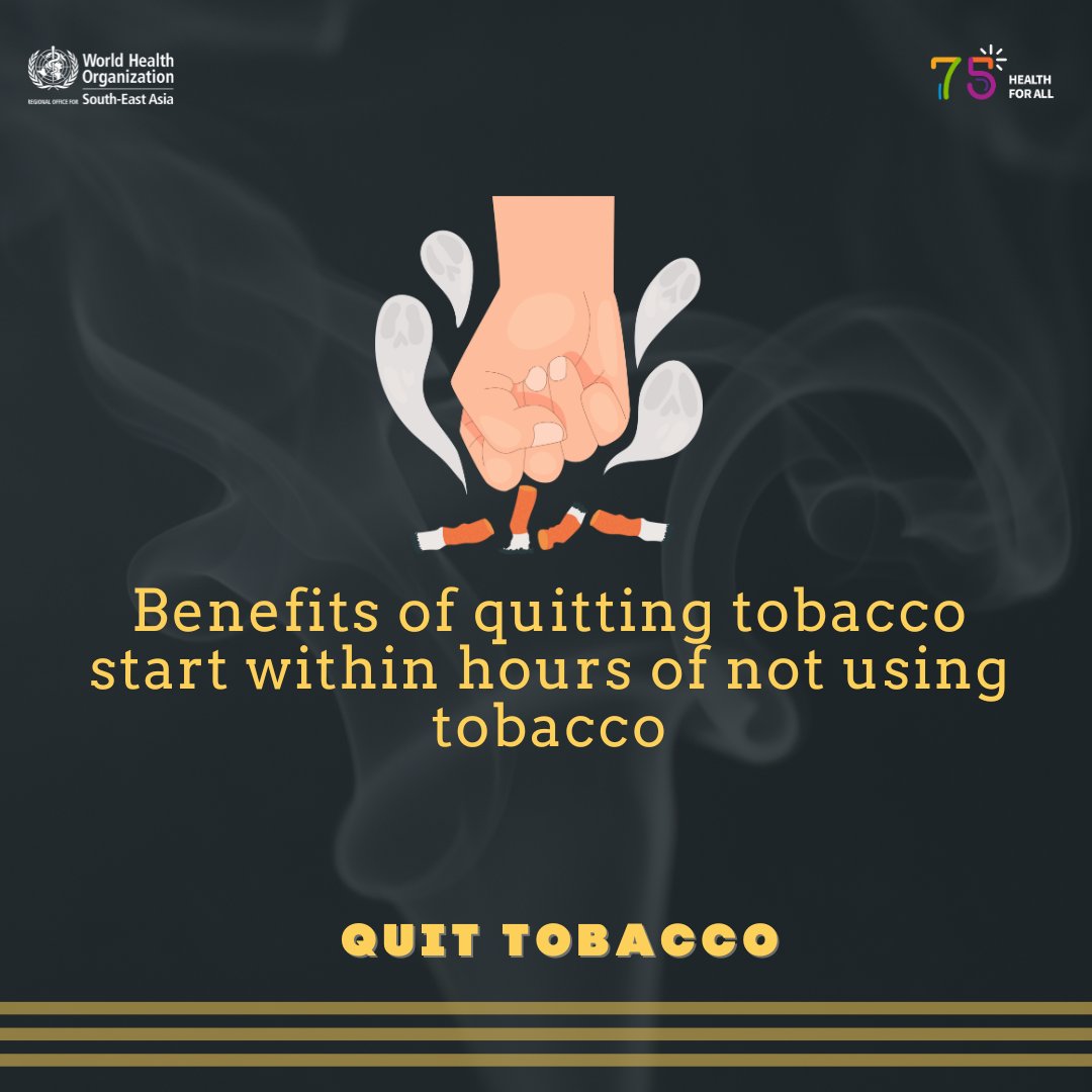 Quitting tobacco brings immediate and long-term health benefits.

#CommitToQuit 👉 bit.ly/3HfL9fd