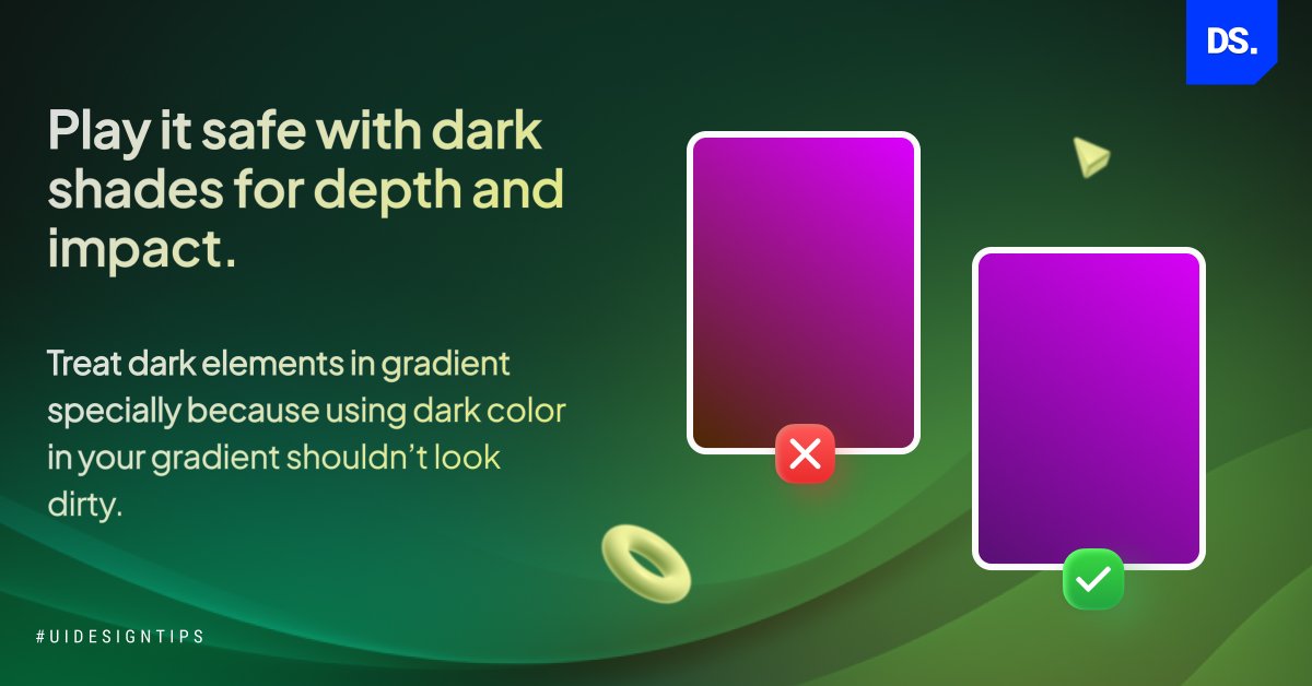 design__studio's tweet image. 🔥 Elevate your gradient game with these fantastic design tips! 🎨✨
#gradients #uidesign #uidesigntips #uiuxdesign #WebDesign