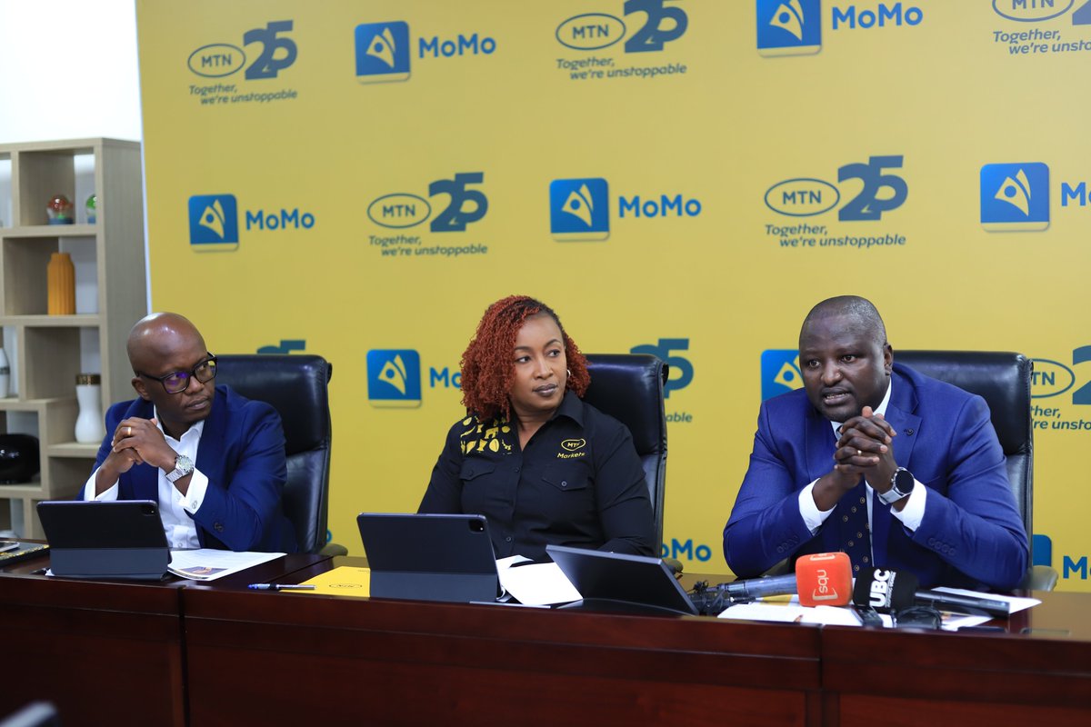 mtnug's tweet photo. In the spotlight, we have @yego_richard, the Managing Director of @mtnmomoug, engaging with the press as we unveil the unaudited financial results covering the period concluding on June 30th, 2023. He notes that Increasing customer adoption to #MTNMoMoPay has supported solid merchant growth to 267k (+223%) which enabled a 26.3% increase in our transaction volumes to 1.6 billion and transaction value growth by 44.4% to Ush 61.6 trillion. https://t.co/fC2kTqOuTr #MTNHY23Results #TogetherWeAreUnstoppable