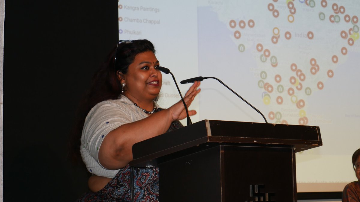 SanrachnaF's tweet photo. Dr Annamma Samuel addressed the challenges faced by crafts and food Prodcuts such as counterfeiting and their affect on the economy and how it can be tackled at #DCIC 2023 symposium
@ignca_delhi @SGTUniversity @iccr_hq @cgpdtm_india
@TezpurUniv https://t.co/S8vFwGH4f9