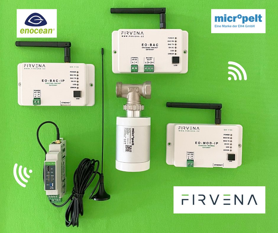 FIRVENA's aim is full support of any EnOcean elements. One such element is the latest model of Radiator Valve MVA009 from the @MicropeltGmBH This combination of products is suitable intelligent solution for Building Automation Systems. #enocean #gateway #smartbuilding