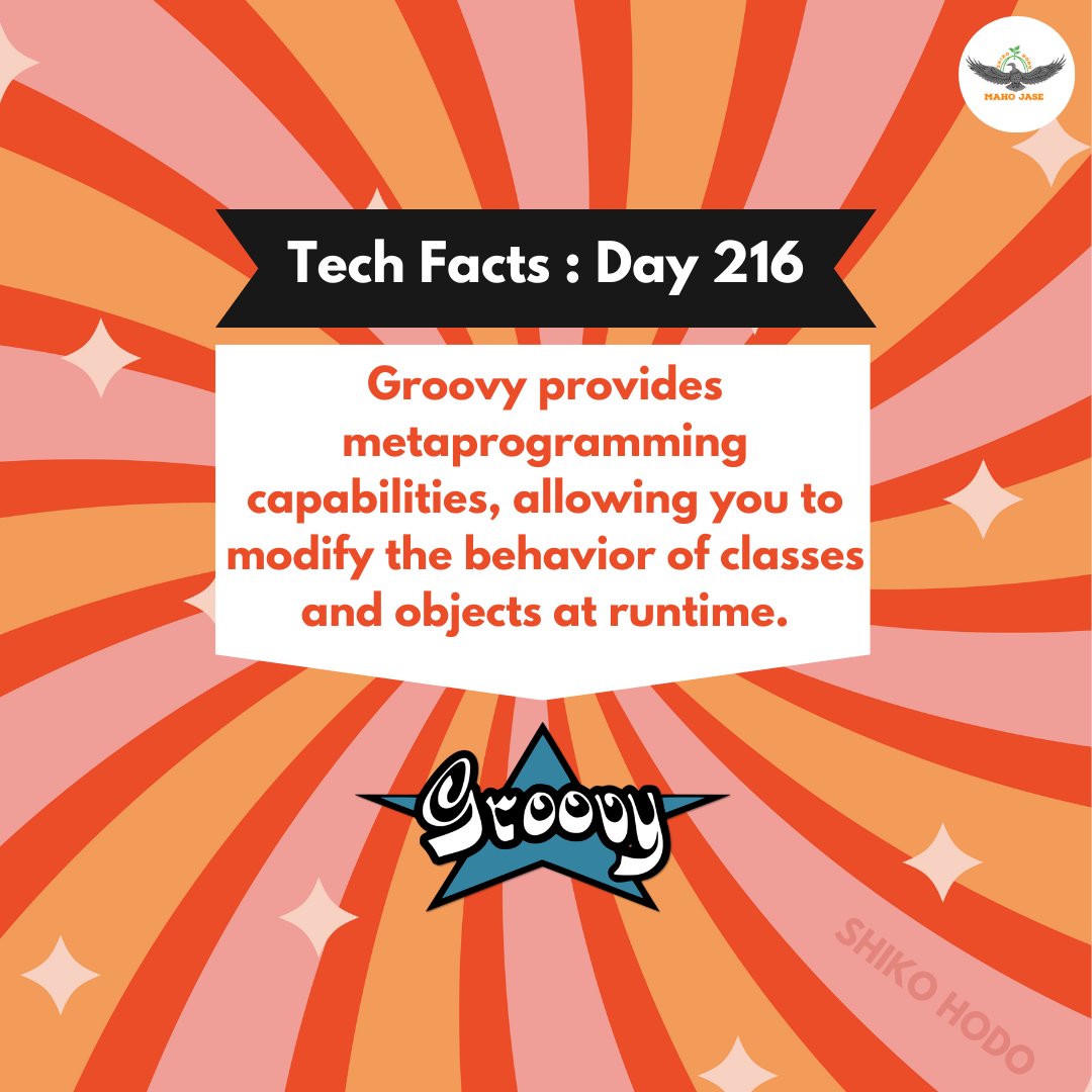 mahojase's tweet image. Tech Facts: Day 216
#groovy #groovyprogramming #groovyfacts #groovytechnical #coding #development #technicalcourse #coding #dailytechfacts #Mjit