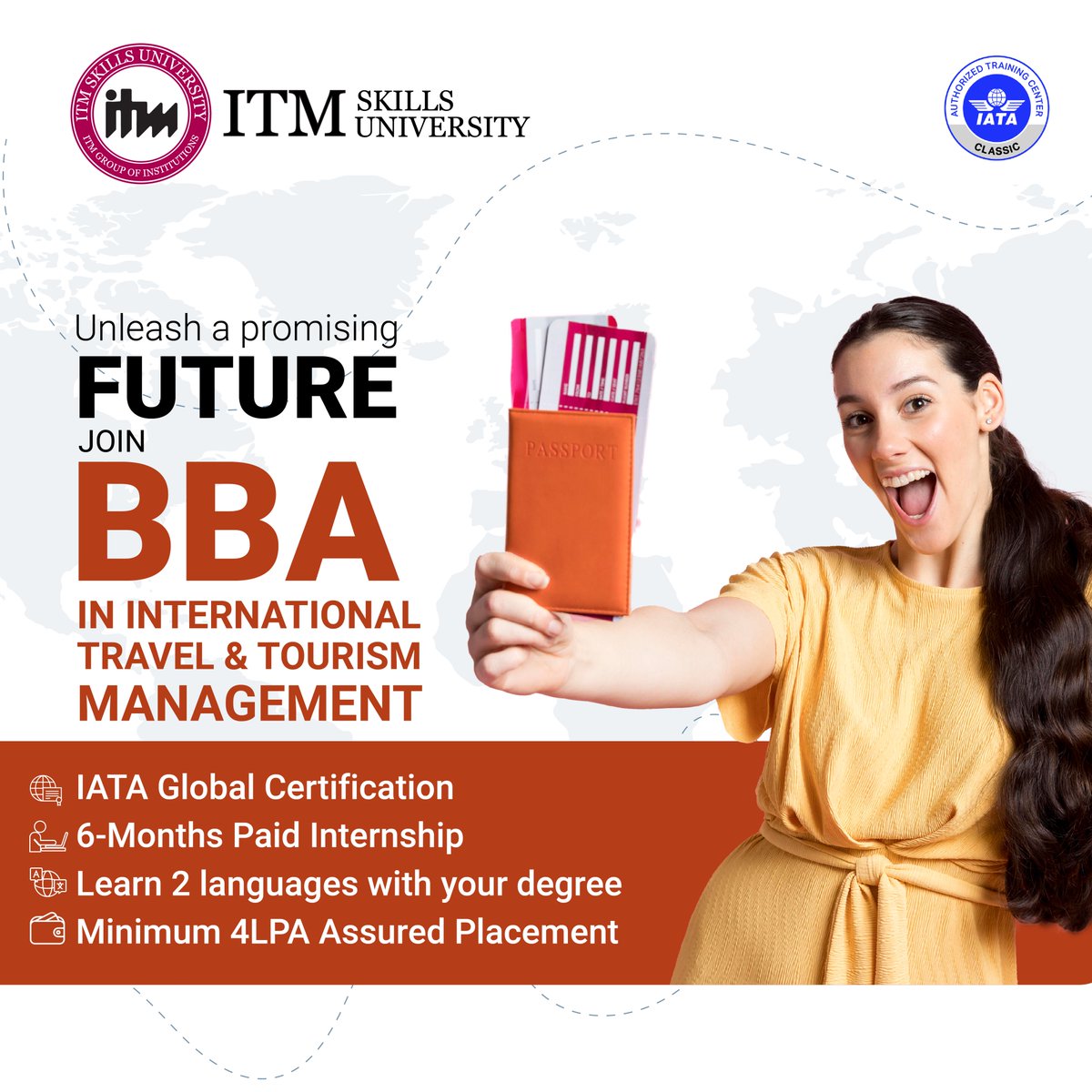 Experience the World through Our BBA in International Travel and Tourism Management Program! 
Don't miss this opportunity to soar to new heights in the industry of dreams. Enroll now!  

#itm #isu #itmisu #ITTM #DreamCareer #IATA #InternationalTourism #IATACertification