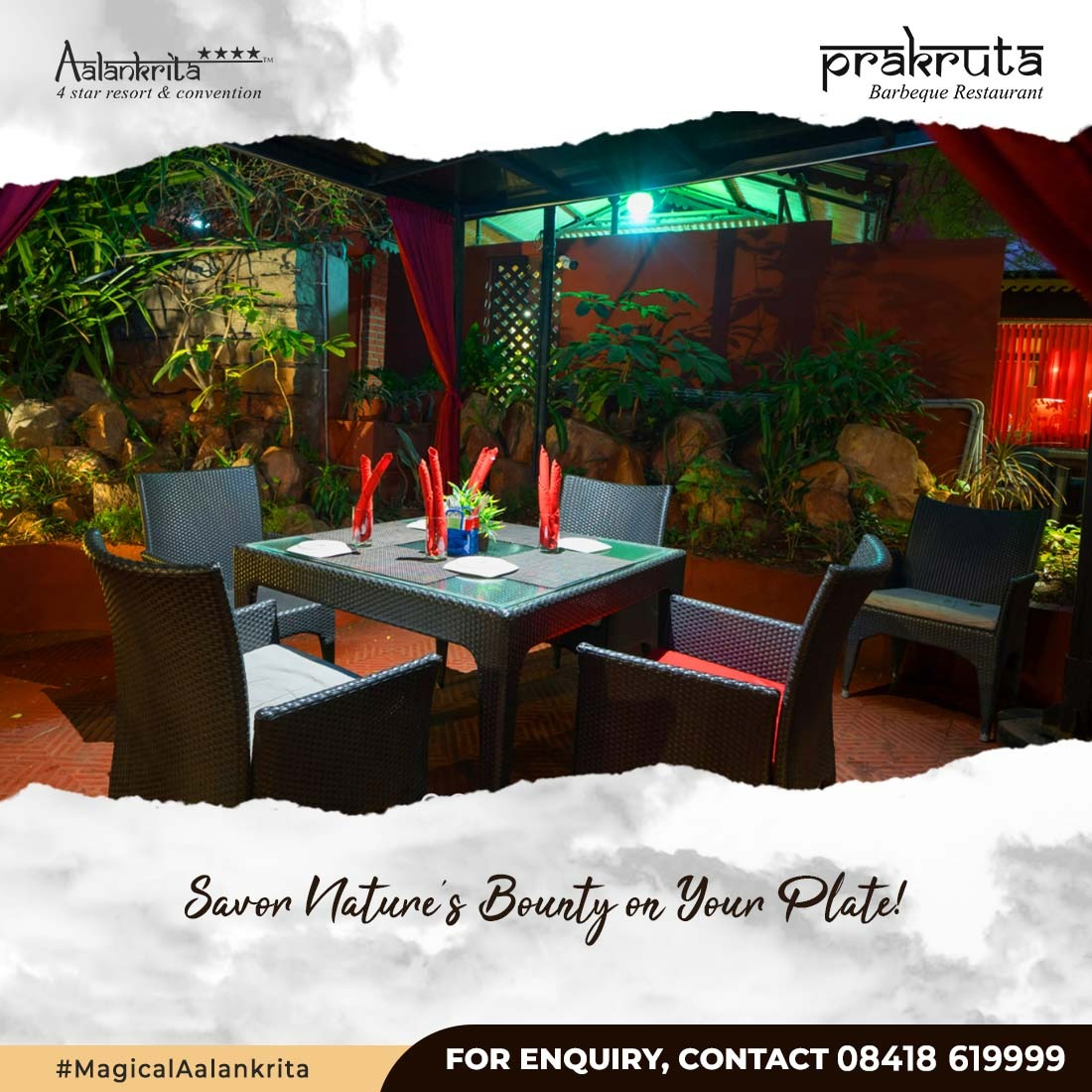 Immerse yourself in the tranquility of our surroundings as you savor your meal. The harmony of nature flows into every aspect of your dining experience, allowing you to appreciate the beauty of Prakurta while relishing your food #SoakintheMagik #PrakurtaRestaurant  #Hyderabad