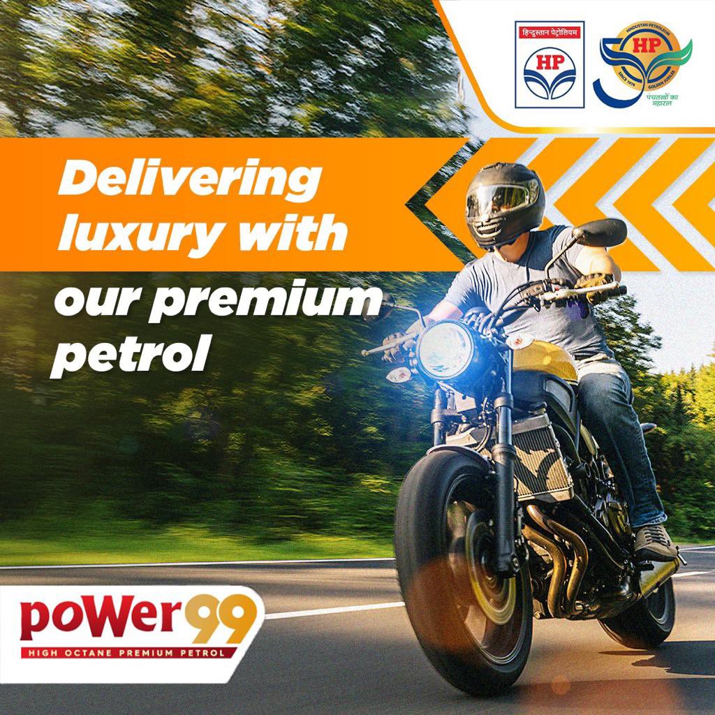 HPCL's tweet image. poWer99 is a GREENfuel that minimizes emissions by optimizing fuel combustion in the chamber and prevents equipment failures associated with standard gasoline usage. Treat your vehicles with the best: fuel up with poWer99. 
#HPCL #DeliveringHappiness #poWer99