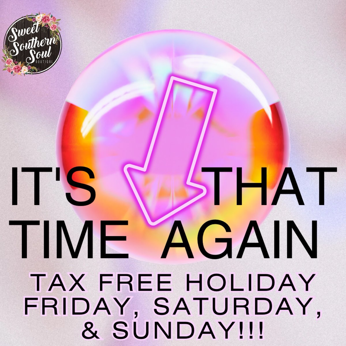 🛍️🎉 Don't miss out on the TAX FREE shopping extravaganza this weekend! 🤑🙌 Get your hands on your favorite styles without paying those pesky taxes! ⏳🚫💸 Hurry, the clock is ticking! ⌛️💃 #TaxFreeShopping #SavingsOpportunity #ShopTillYouDrop
