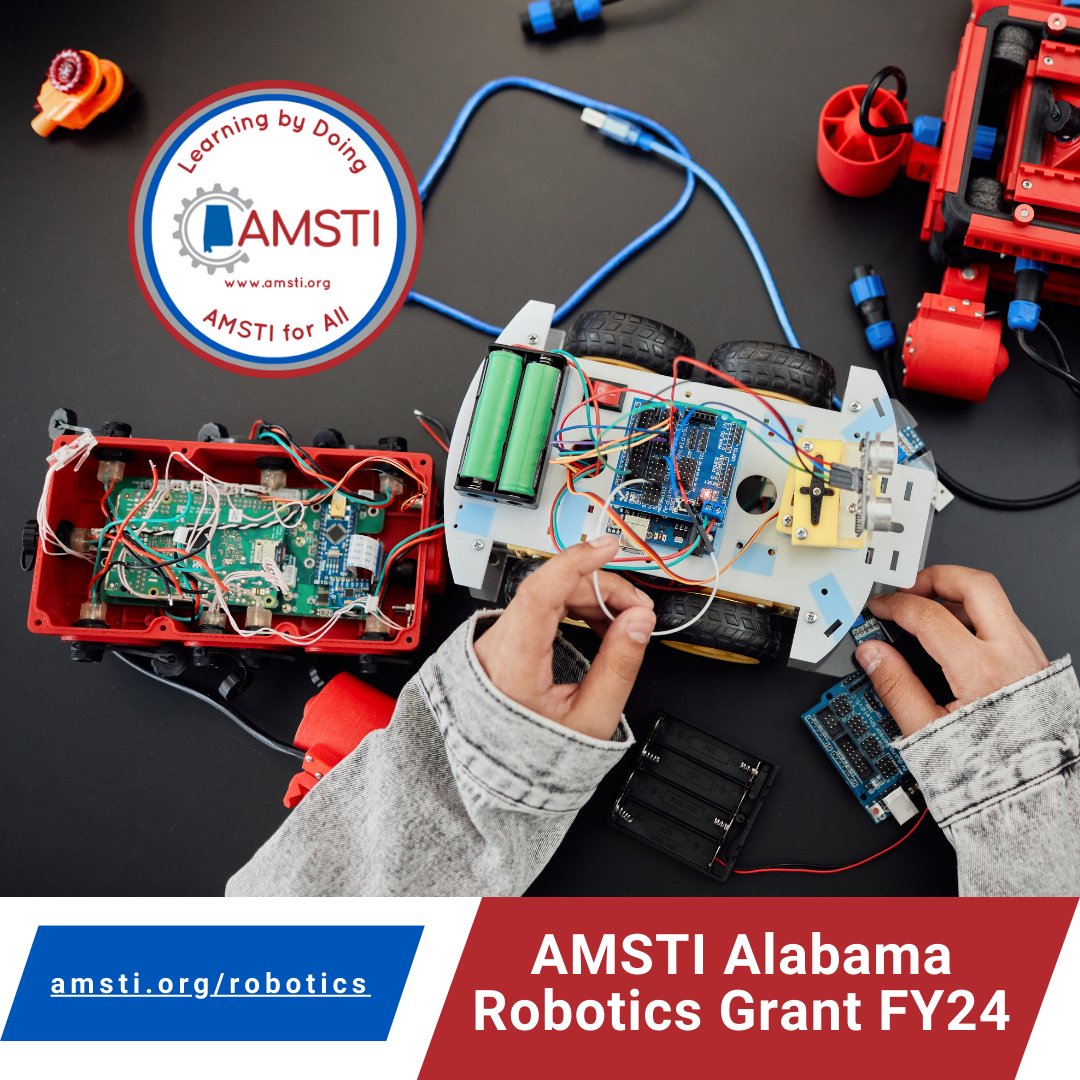 The Alabama Robotics Grant Program application is now open. Please see amsti.org/robotics for more information.