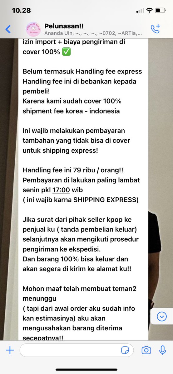 minwonuuw's tweet photo. tiba tiba hari minggu dia bilang harus ada fee tambahan untuk shipping express dari korea ke indonesia supaya cepat. 

#penipuan #scam #merchkpop #os #yunitasari https://t.co/uIeuuWISGX