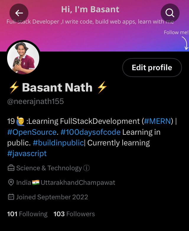 neerajnath155's tweet image. Thank you  So much to each and everyone amazing developers of my 100+ followers  on #twitter. It means  the world to me that you have chosen to join me on this journey .🚀Your. Support allows me to continue learning,creating  growing ,sharing   With all of you

#HappyCoding👨‍💻👩‍💻🚀