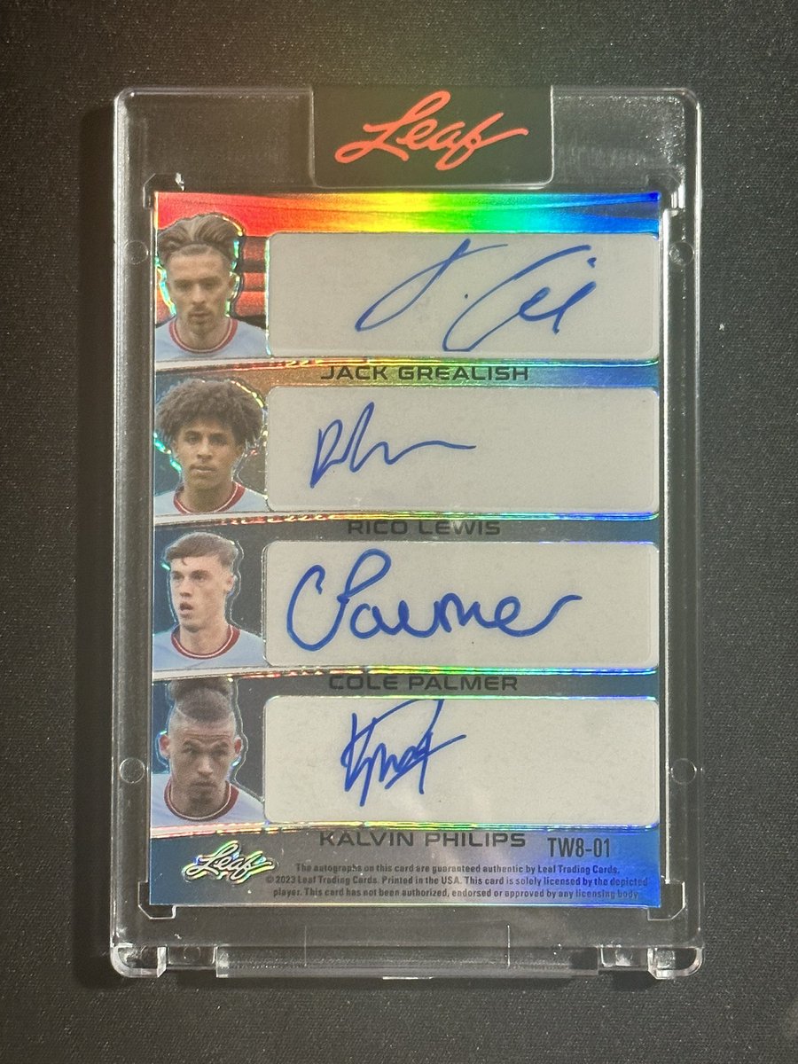 OG_8121's tweet photo. #MailDay received this little gem in the mail today #Leaf #TrebleWinner #ErlingHaaland #KevinDeBruyne #PhilFoden #JulianAlvarez #JackGrealish #RicoLewis #ColePalmer #KalvinPhilips @CardPurchaser @TheFootballPlan #Soccer #Football https://t.co/mGWD4aOlFO