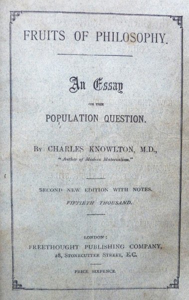 The most consequential book banning is for a book you probably never heard of: Charles Knowlton’s “Fruits of Philosophy; or, the Private Companion of Young Married People.”

A paper suggests that the trial around this banned book had huge consequences for the world… 1/