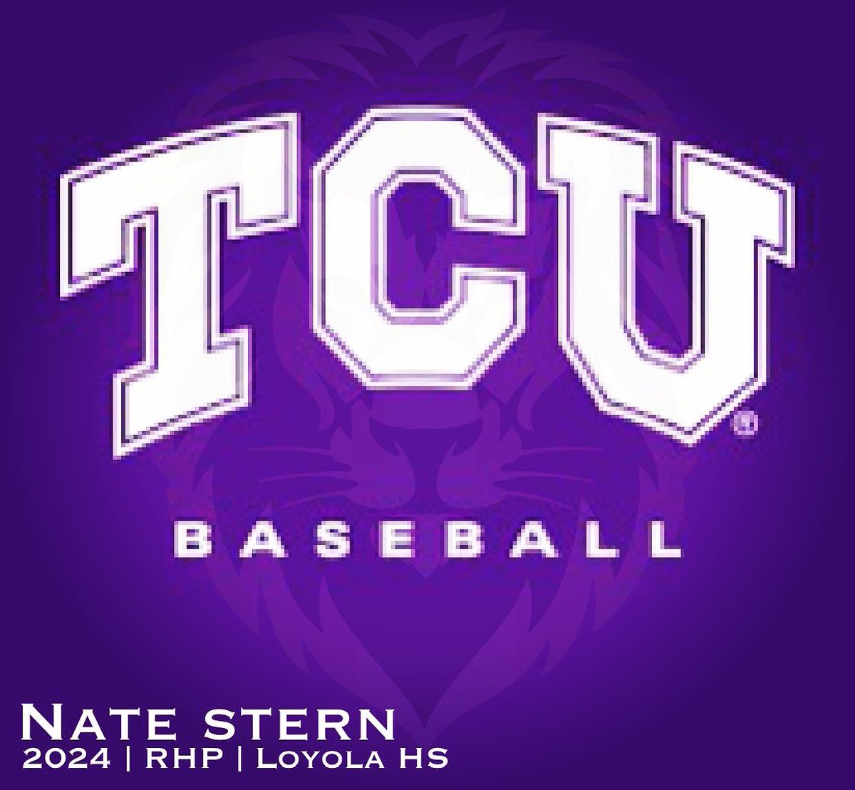Matadors_Bsbl's tweet photo. Congratulations Nate Stern | 2024 | RHP | Loyola HS | committed to TCU #going2college #D1bound #walkwithlions #Getseen #WeDevelop https://t.co/y5N1UXHzme