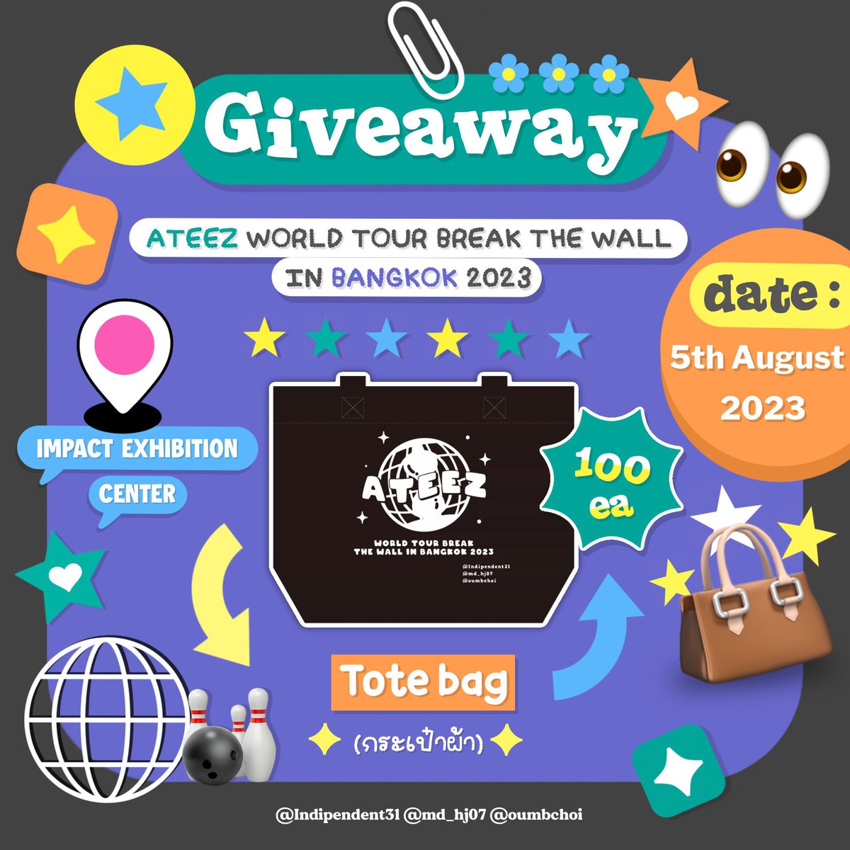 oumbchoi's tweet photo. pls rt ♡ giveaway ♡

5 August  2023
Impact Exhibition
Time : TBA

book mark design &amp; preview : #ampaper_review

#Break_The_Wall_BKK
#ATEEZworldtourinBKK
#ATEEZ https://t.co/qavWWcPym4