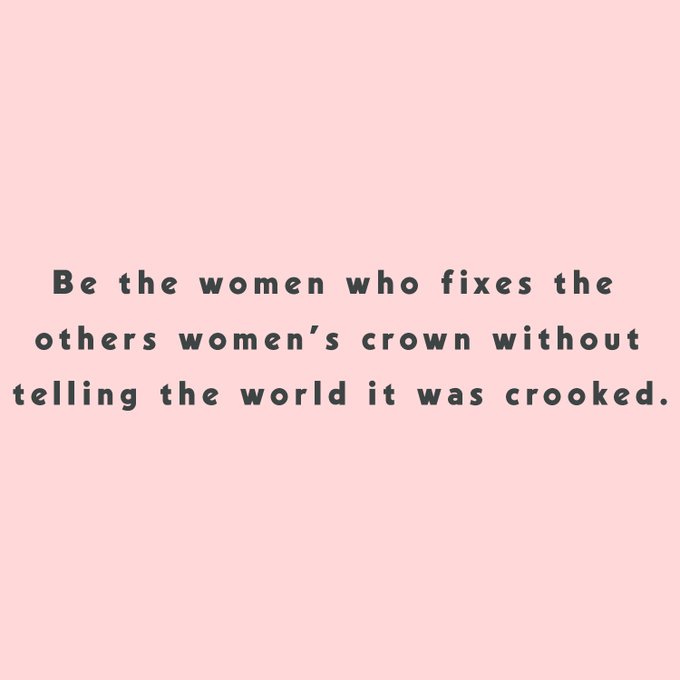Be the women who fixes the other women's crown without telling the world it was crooked. https://t.c<a href="/tag/lifehacks"class="tags"><span>#lifehacks</span></a><a href="/tag/eternalmuse"class="tags"><span>#eternalmuse</span></a><a href="/tag/heatlesscurls"class="tags"><span>#heatlesscurls</span></a><a href="/tag/heatl"class="tags"><span>#heatl</span></a>