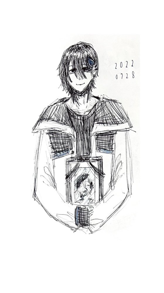 that__is__you's tweet photo. ボールペン一発描き
#灰画 https://t.co/qgahyNtnuP