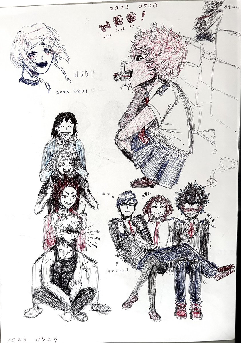 that__is__you's tweet photo. ヒロアカ ボールペン一発描き その9

ちなみに僕の誕生日は7/31です https://t.co/9uCj1LEiD5