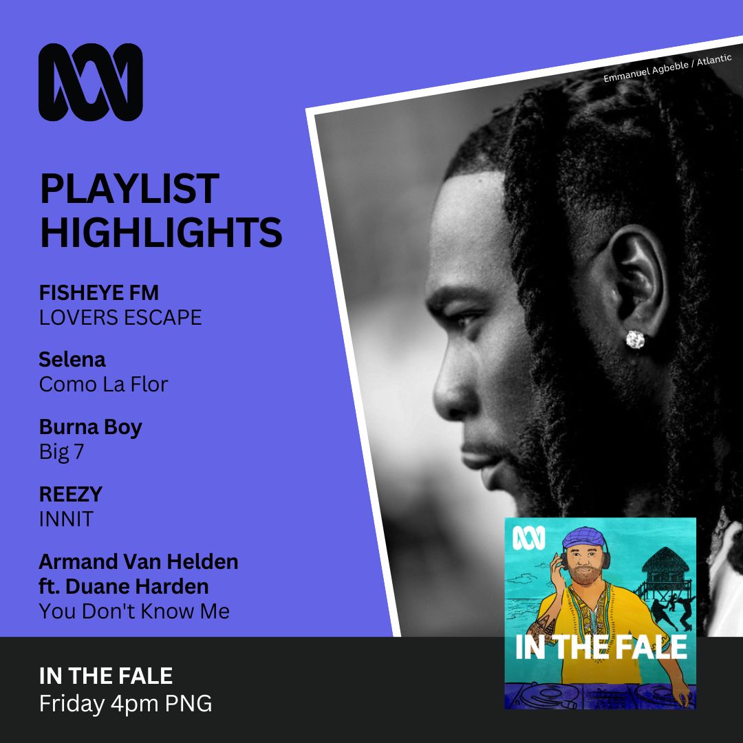 Today on In The Fale with Hau Lātūkefu: Brand new Burna Boy, Armand Van Helden's dancefloor classic, underground Australian hip-hop from REEZY, and so much more. 🕑Tune in every Friday at 4pm PNG time on ABC Radio Australia 🎧 ab.co/45fF39w