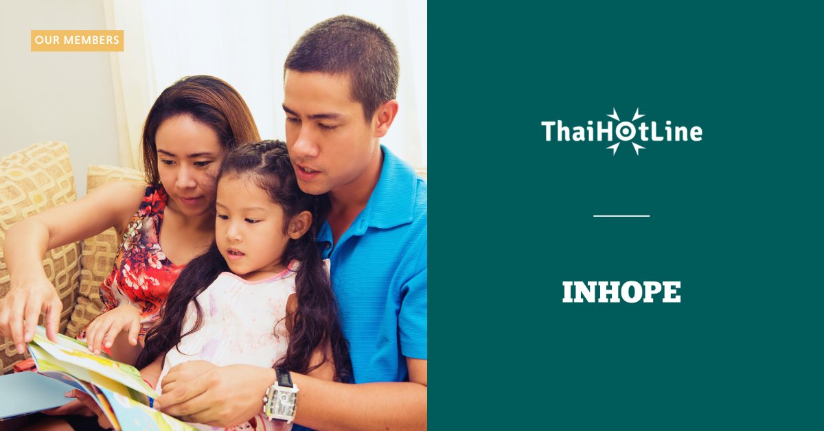 Our member hotline of the month, #ThaiHotline, educates and empowers. They train parents, teachers, and carers on online dangers, raising awareness about grooming, cyberbullying, and harmful content. 
Learn more: bit.ly/3pMbNI7 

#hotlineofthemonth #onlinechildsafety