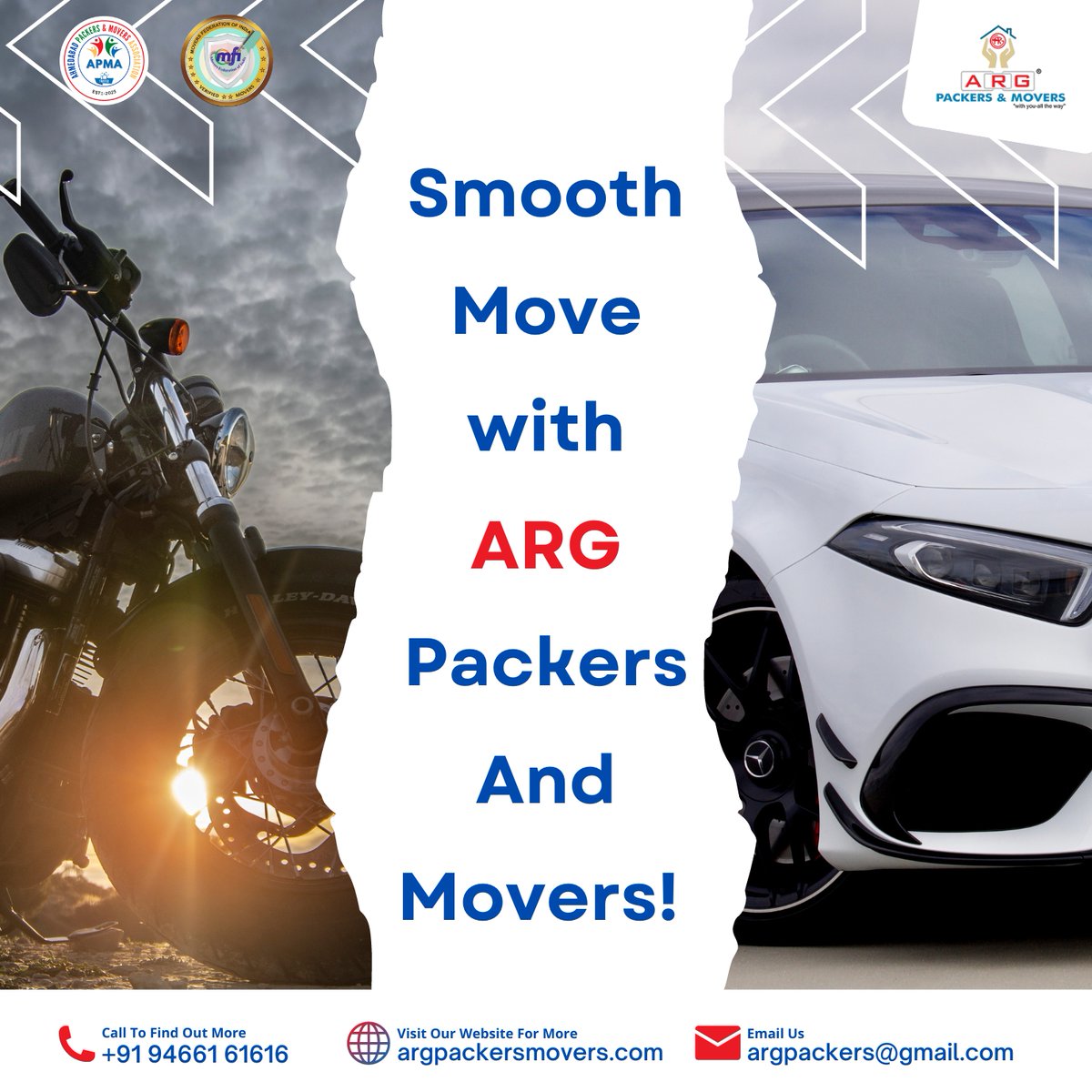 ArgMovers's tweet image. 🚗🏍️ Moving vehicles made easy with ARG Packers And Movers! 🏠🔧 Let us handle the logistics while you relax. 🌟 Hassle-free, reliable, and affordable services. Book now! 📦

#ARGPackers #MovingMadeEasy #CarMoving #BikeMoving