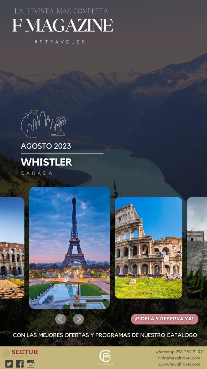 🌎En nuestra revista, edición Agosto, podrás conocer las mejores ofertas y programas de nuestro catálogo. Los mejores cruceros y circuitos por el mundo. #ftraveler Compártela y hazle saber al mundo lo fácil que es tener el viaje de sus sueños! 

issuu.com/adminft/docs/a…