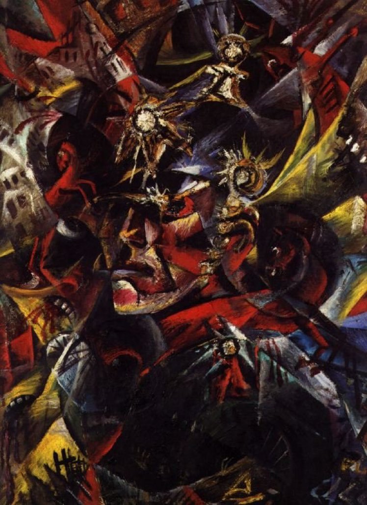 #OttoDix 1891-1969 
Self-Portrait as Mars, 1915.  #painting #Mars