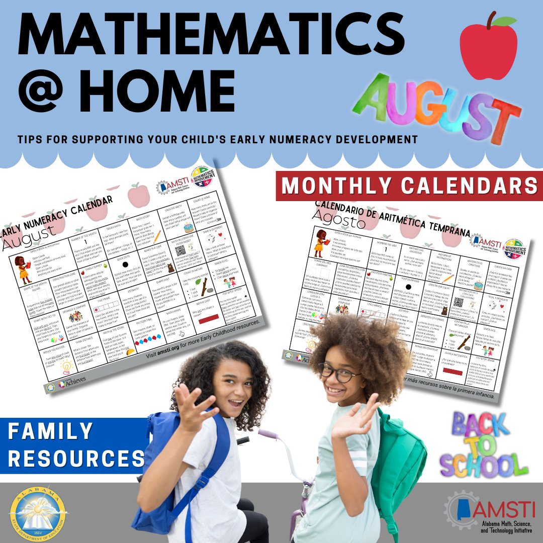 AMSTI (@amsti4all) on Twitter photo The August Early Numeracy Calendar has been uploaded to the AMSTI Mathematics @ Home Wakelet! English and Spanish versions are both available at bitly.amsti.org/calendars. #AMSTI4all <a href="/AlabamaAchieves/">Alabama State Department of Education</a> <a href="/mjshields/">Dr. Melissa Shields, NBCT</a> <a href="/amstiguy/">Dennis Engle</a> <a href="/KAnderson356/">Karen Anderson</a> <a href="/AlabamaSTEM/">Alabama STEM Council</a> <a href="/AL_DECE/">Alabama Department of Early Childhood Education</a> <a href="/OMIALSDE/">Office of Mathematics Improvement</a> The August Early Numeracy Calendar has been uploaded to the AMSTI Mathematics @ Home Wakelet! English and Spanish versions are both available at bitly.amsti.org/calendars. #AMSTI4all <a href="/AlabamaAchieves/">Alabama State Department of Education</a> <a href="/mjshields/">Dr. Melissa Shields, NBCT</a> <a href="/amstiguy/">Dennis Engle</a> <a href="/KAnderson356/">Karen Anderson</a> <a href="/AlabamaSTEM/">Alabama STEM Council</a> <a href="/AL_DECE/">Alabama Department of Early Childhood Education</a> <a href="/OMIALSDE/">Office of Mathematics Improvement</a>