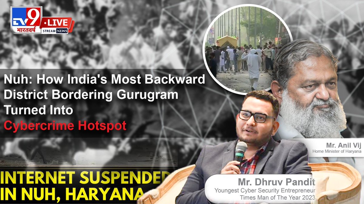 DHRUVCYBERWORLD's tweet photo. https://t.co/pFfjOfKtum
@TV9Bharatvarsh #DhruvPandit #Drona #CyberSafeIndia #CyberSecurity #cybercrime https://t.co/d9VWRBB2Pu