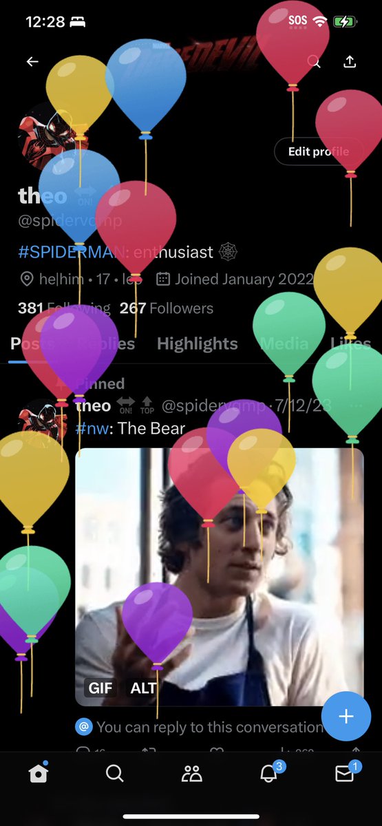 spidervqmp's tweet photo. I get cool balloons 😁😁 #officially18 https://t.co/mJIdHrCtJd