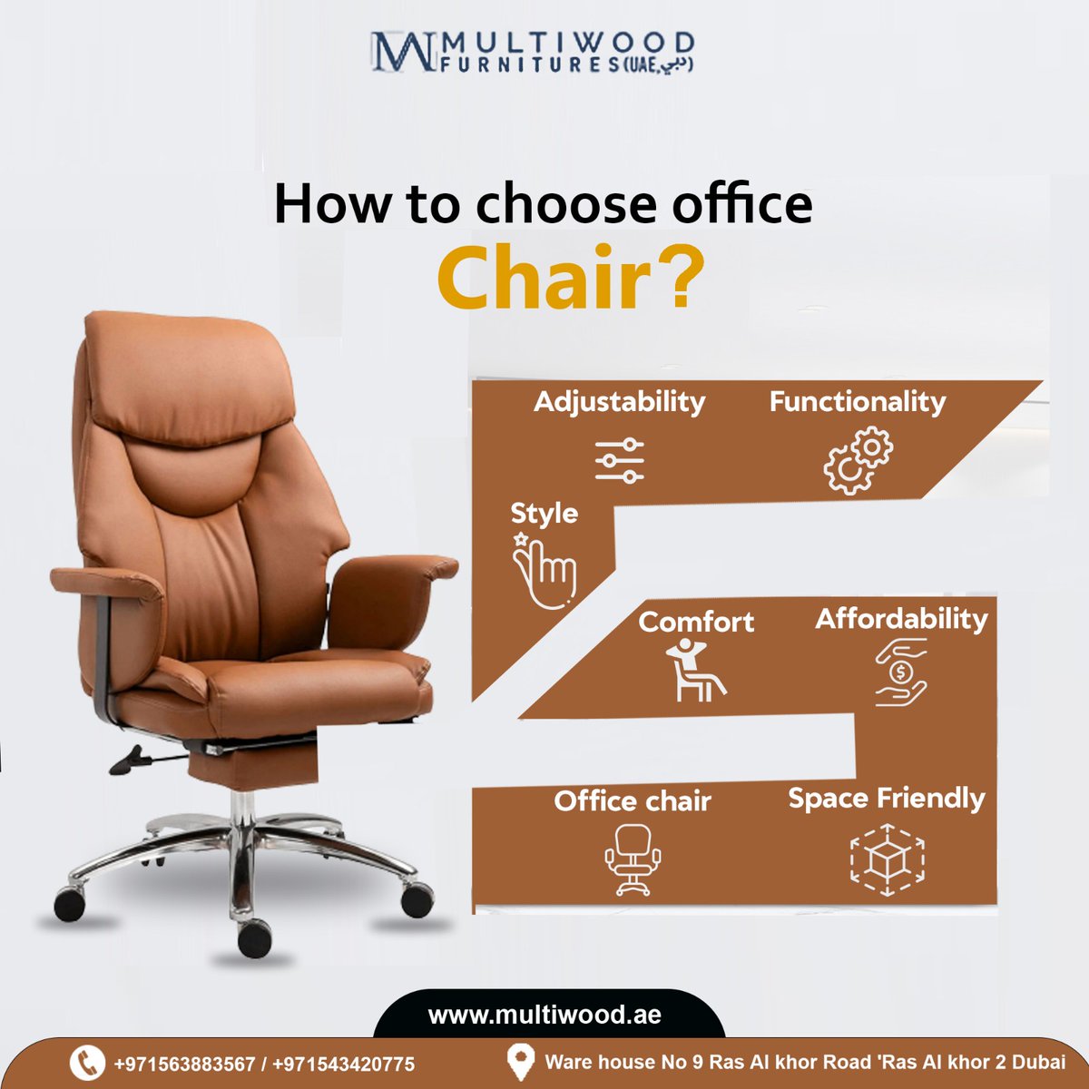 AeMultiwood's tweet image. Fact is that human beings are designed to move, If you need to sit, your chair needs to be comfortable, ergonomic, and adjustable.

For more queries⬇️
✉️Info@multiwood.ae
📞+971563883567
📞 +971 54 342 0775
🌐 multiwood.ae
#ExecutiveChair #OfficeFurniture #TaskChair