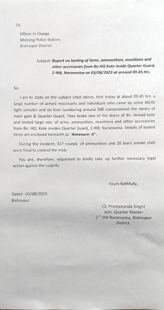 "...327 rounds of ammunition and 20 tears smoke shell were fired to control the mob". Yet the security can't control the mob from accessing the Arms Kote and took away hundreds of Arms &amp; thousands of ammunition. Not a single person was injured, leaving aside death. 

This is
