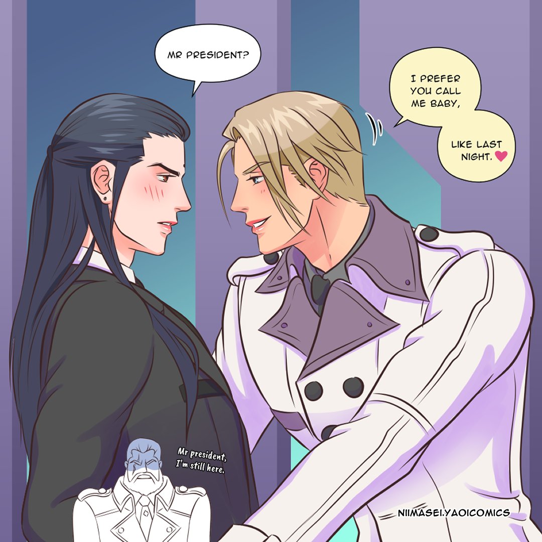 Rufus prefers Tseng to call him this😏
#bl #yaoi #boyslove #ff7 #ff7remake #rufus #tseng #fanart #funnycomics #yaoicomics