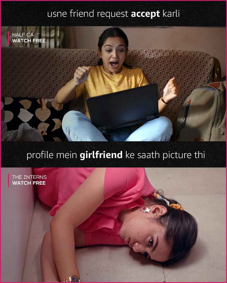 amazonMXPlayer's tweet image. main toh tutt gayi 😔😂

@HeyAhsaasChanna

#HalfCAonAmazonminiTV #TheInternsOnAmazonminiTV #FriendRequest #Girlfriend #StreamingNow #ForYou #ForFree