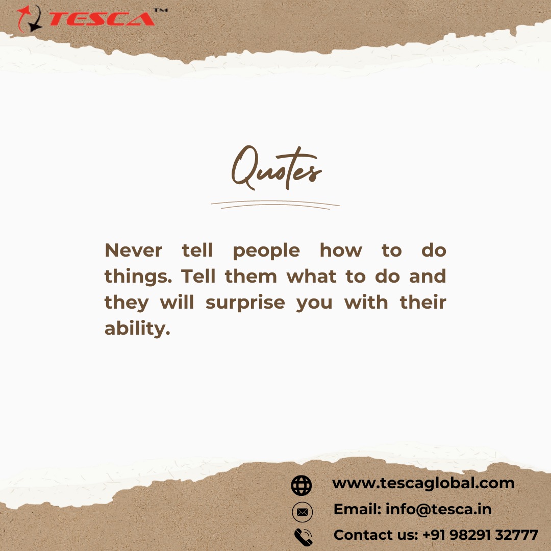 tescaglobal's tweet photo. "Never tell people how to do things. Tell them what to do and they will surprise you with their ability."
.
.
.
#ability #talent #iq #knowledge #knowledge #Iveta #SDG4 #quotes #wethink #elearning #education #worlddidac #dailyquote #tescaglobal #skillstraining #AfDB #ADB #TVET https://t.co/JB4UVWmE9K